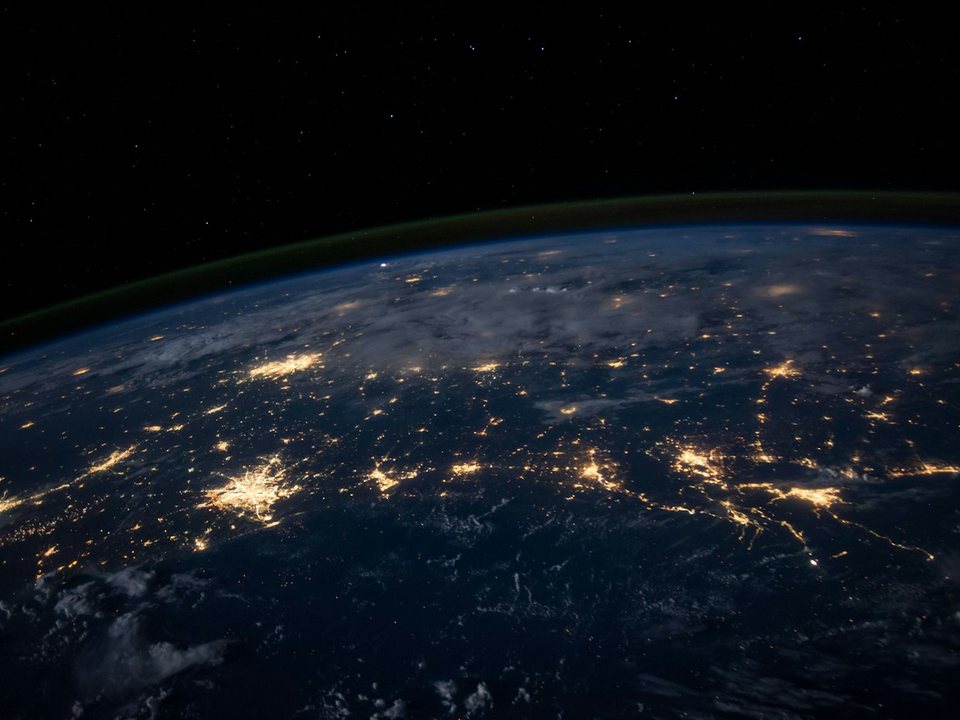 Earth at night seen from space