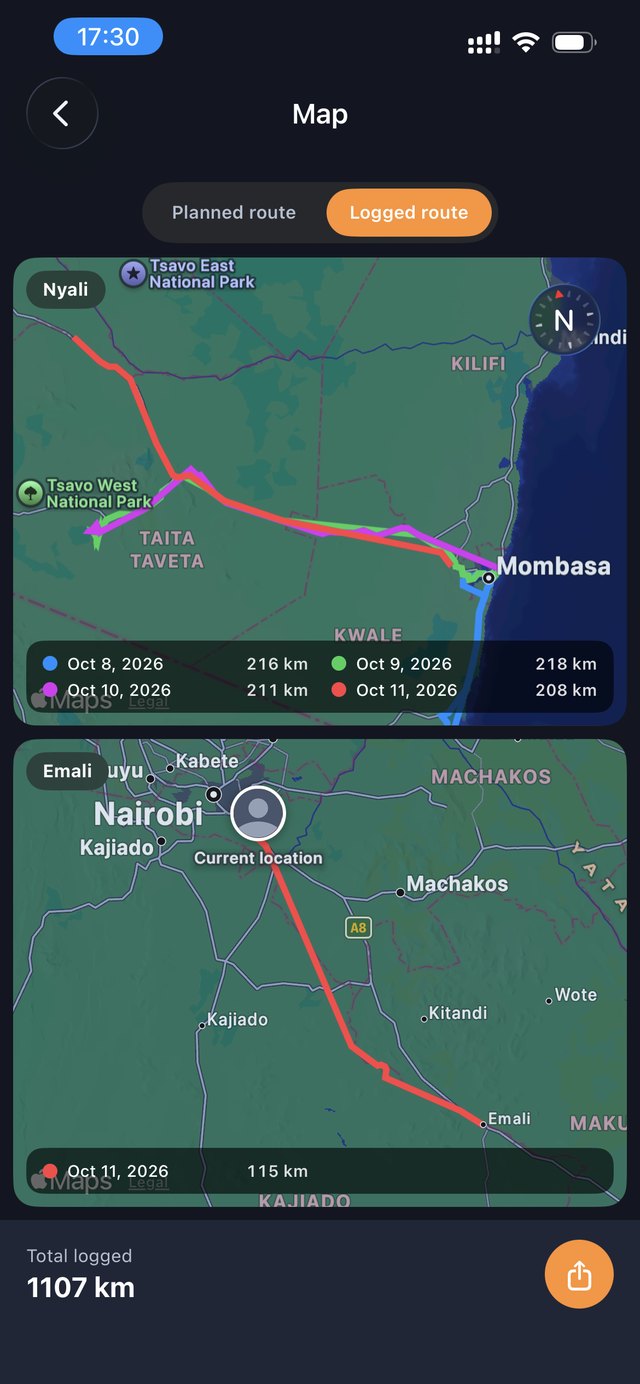 ViaHub – Logged Route
