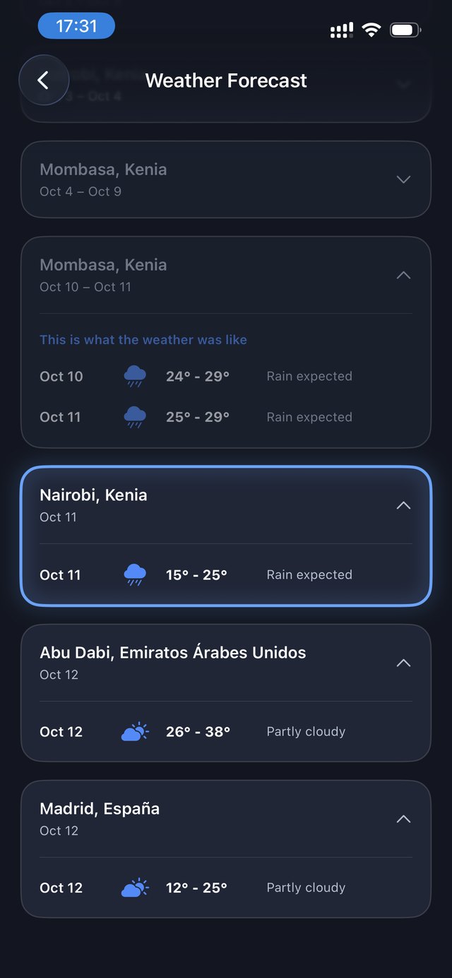 ViaHub – Weather Forecast